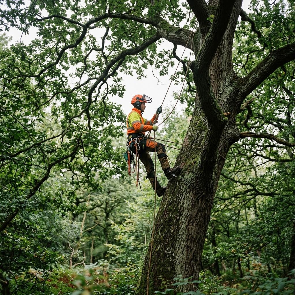 Climber ascending a tree
